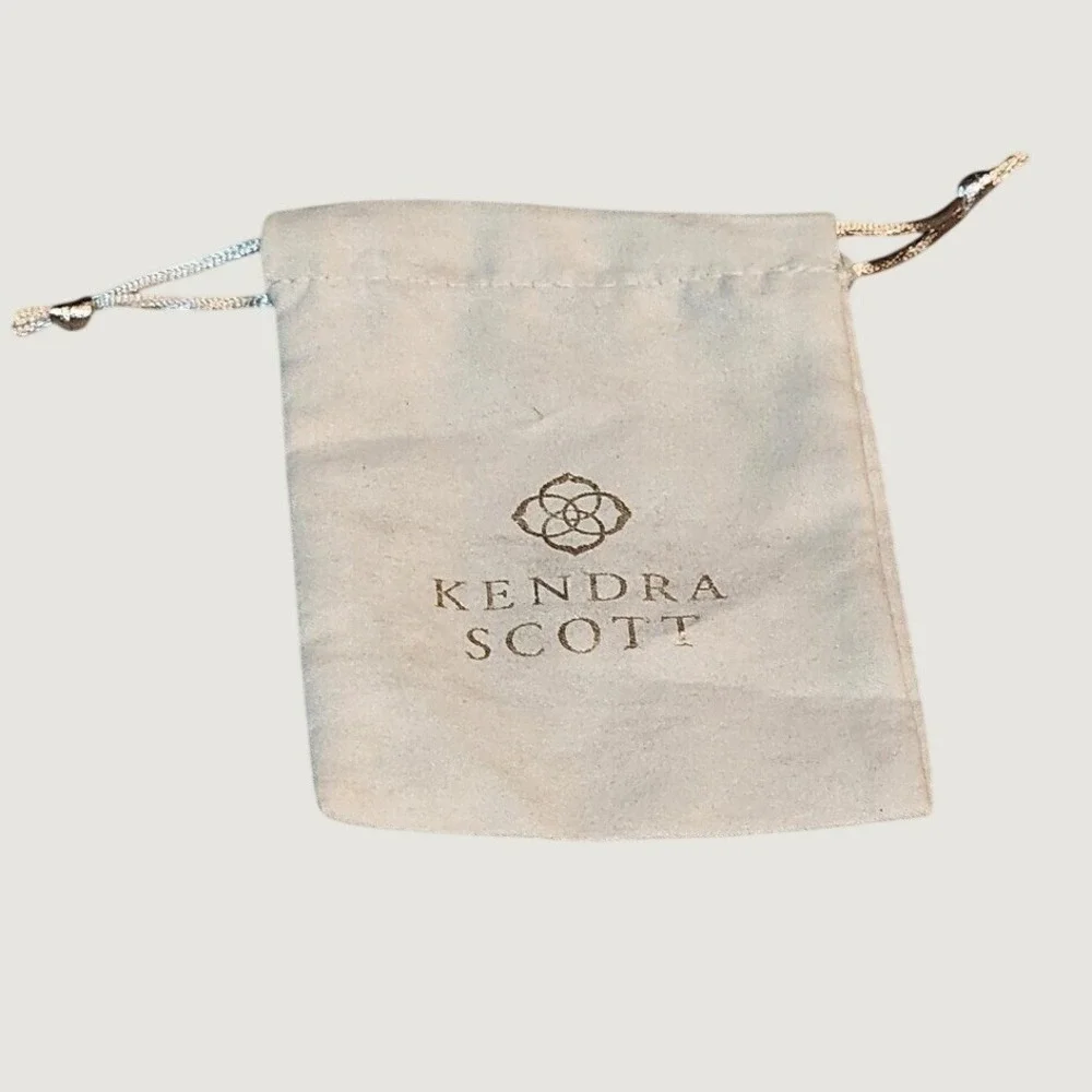 Kendra Scott Drawstring Jewelry Pouch‎ Storage Gray Gold